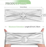 Pack of 60 Spandex Chair Sashes Stretch Chair Band Sashes with Buckle,Elastic Chair Cover Bows for Wedding Reception,Chair Bows Ties for Wedding Banquet Events Party Chair Decoration