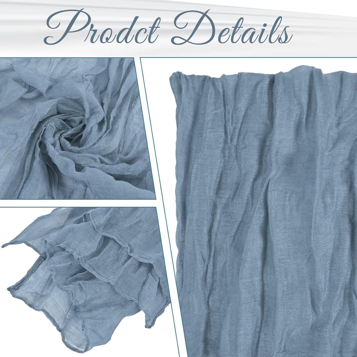 30/60  Pack Gauze Cheesecloth Napkins 20 x 20 Inch Wrinkled Dinner Napkins Rustic Boho Table Napkins Decorative Cloth Napkins for Weddings Parties Event Family Dinner Table Decoration