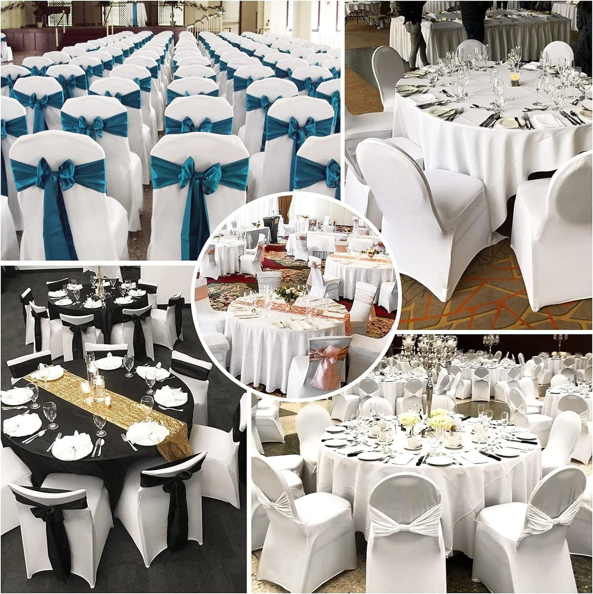 10pcs Chair Covers  Polyester Spandex Lycra Stretch Chair Cover Dining Room Wedding Chair Covers Universal Washable Protective Chair Covers for Wedding Party Banquet Decoration Covers