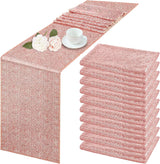 10 Pack Table Runner 12" x 72" Table Cloth for Rectangle Tables Sparkle Table Covers for Wedding Engagement Birthday Party Holiday Decorations Baby Shower
