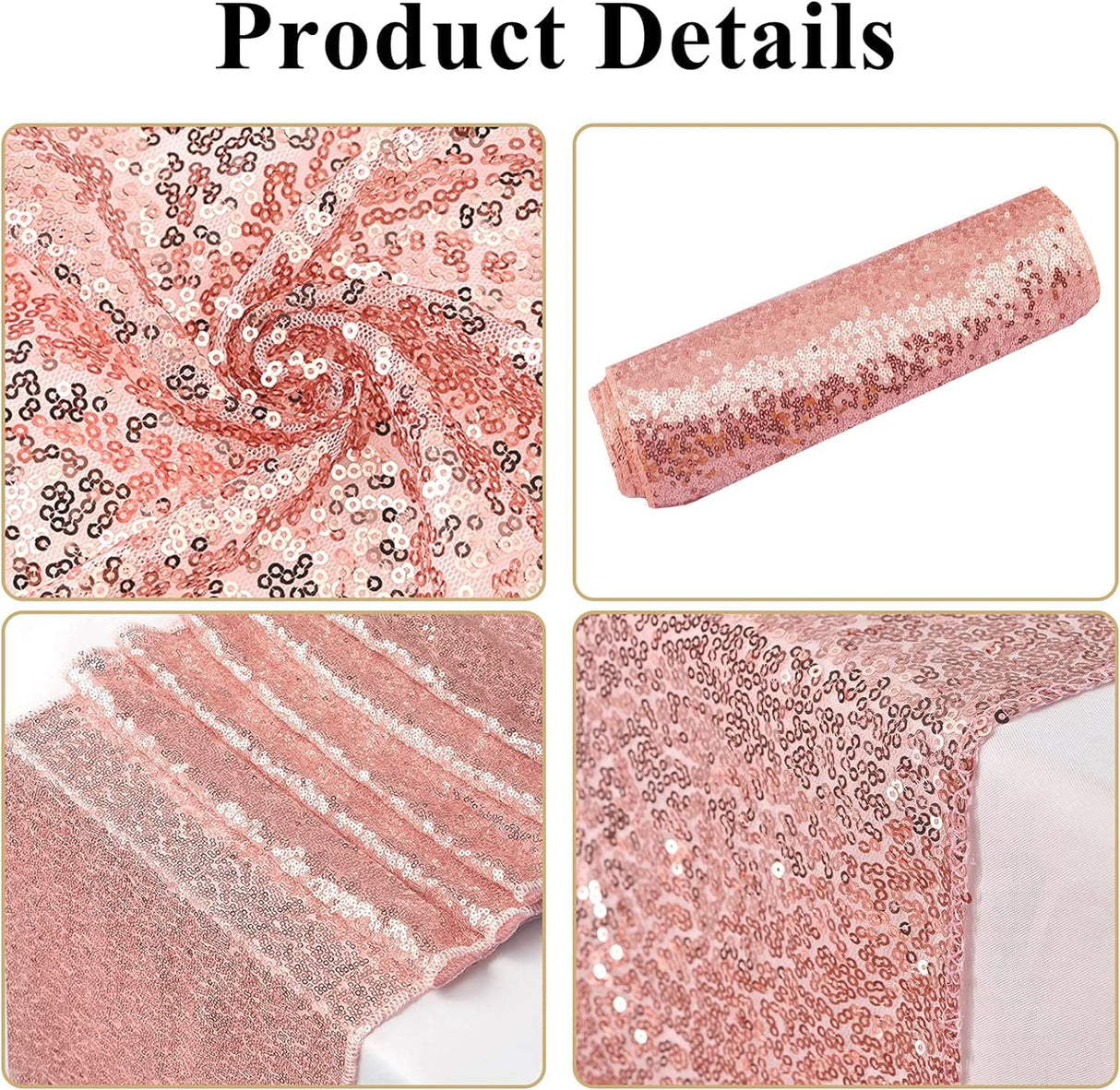 10 Pack Table Runner 12" x 72" Table Cloth for Rectangle Tables Sparkle Table Covers for Wedding Engagement Birthday Party Holiday Decorations Baby Shower