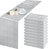 10 Pack Table Runner 12" x 72" Table Cloth for Rectangle Tables Sparkle Table Covers for Wedding Engagement Birthday Party Holiday Decorations Baby Shower
