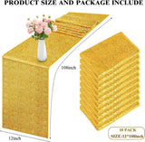 10 Pack Table Runner 12" x 72" Table Cloth for Rectangle Tables Sparkle Table Covers for Wedding Engagement Birthday Party Holiday Decorations Baby Shower