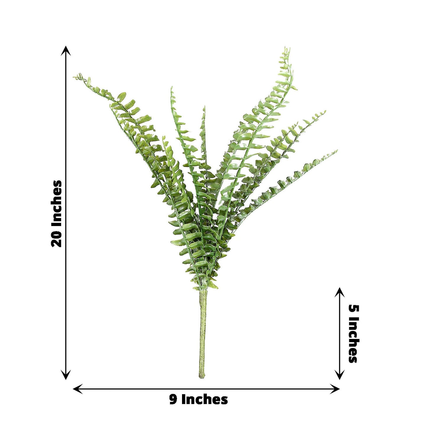 Artificial Boston Fern Green Leaf Plant, Premium Real Touch Indoor Spray 20"