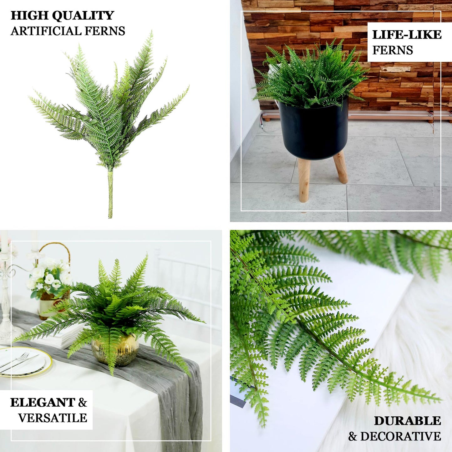 Artificial Asparagus Fern Green Leaf Plant, Premium Real Touch Indoor Bush Spray 20"