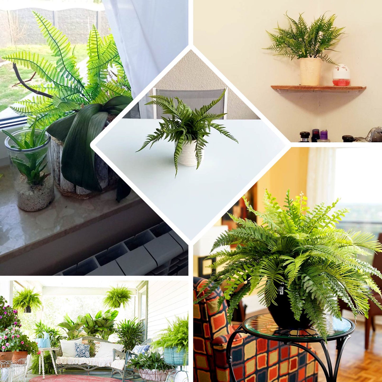 Artificial Asparagus Fern Green Leaf Plant, Premium Real Touch Indoor Bush Spray 20"