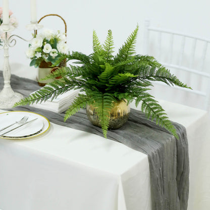 Artificial Asparagus Fern Green Leaf Plant, Premium Real Touch Indoor Bush Spray 20"
