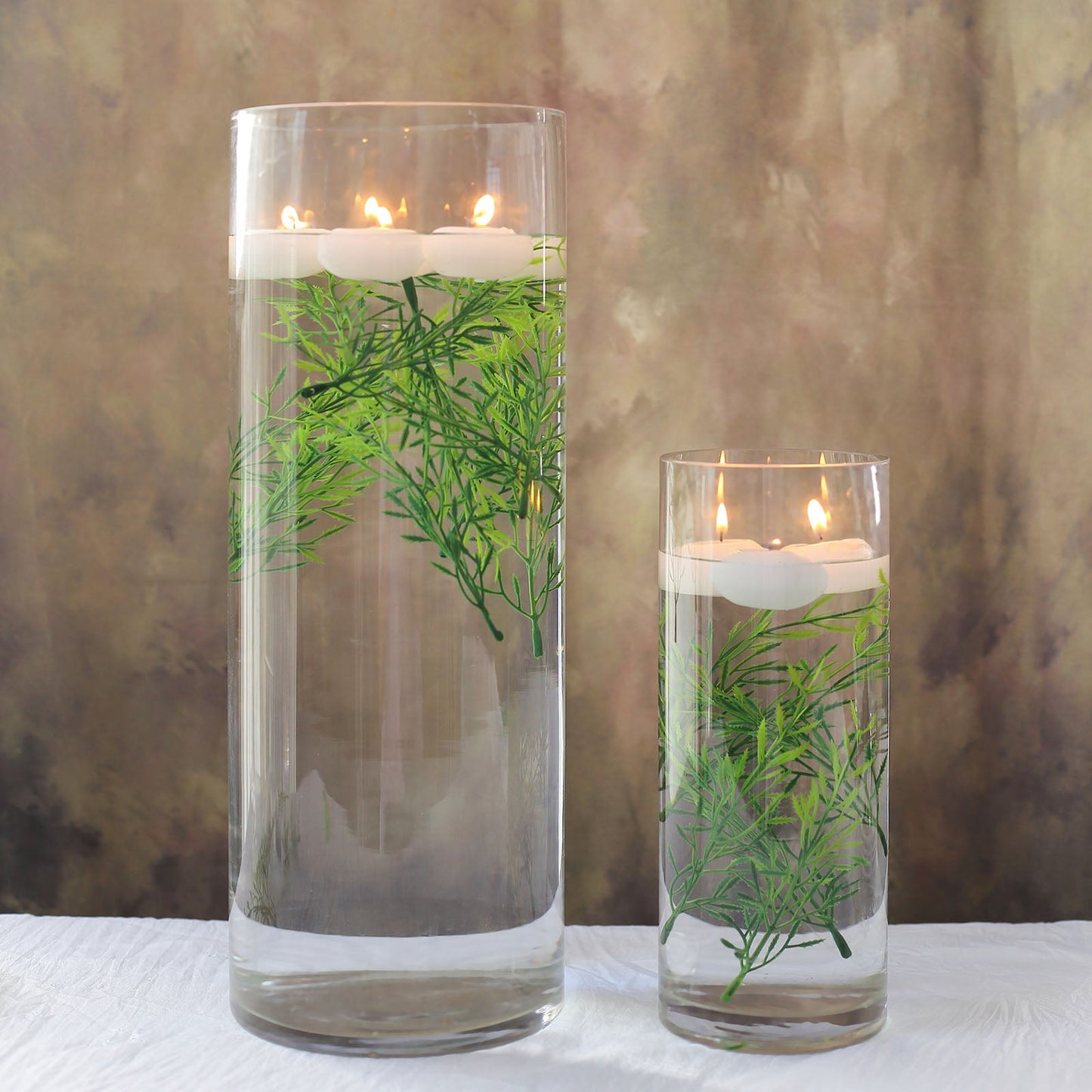 25 Pack Mini Green Artificial Fern Leaf Branch Stems, Flower Vase Filler For Floating Candle Centerpieces 6"