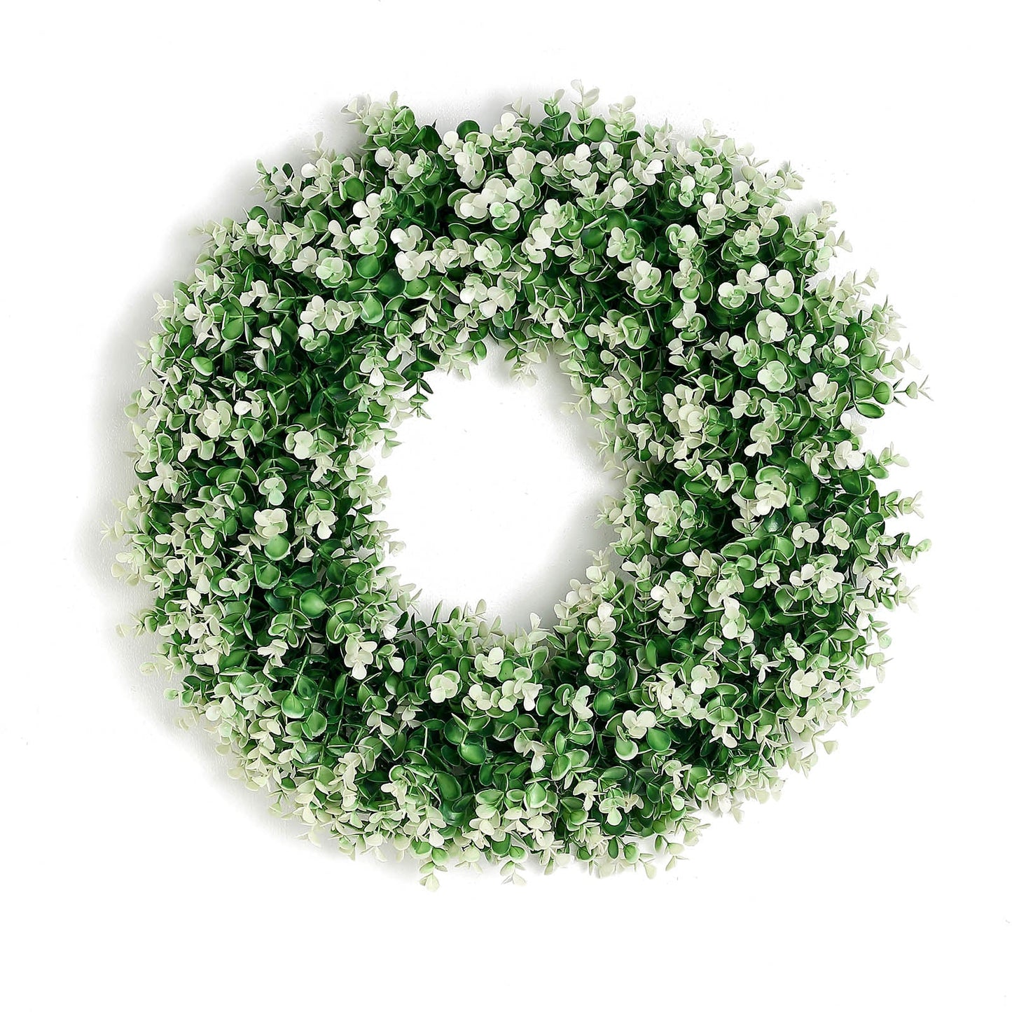2 Pack White Tip Artificial Lifelike Genlisea Leaf Spring Wreath 21"
