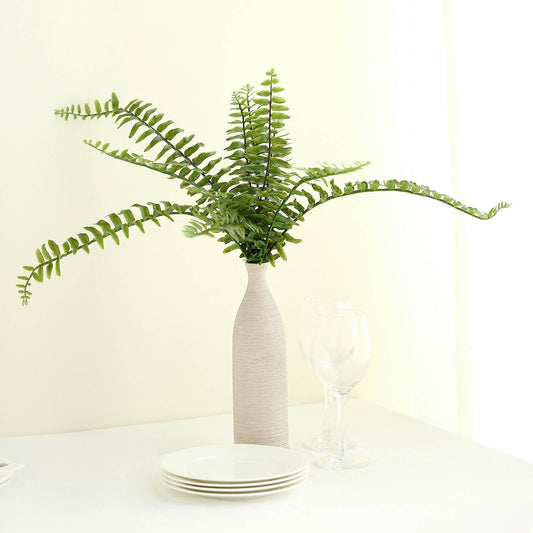 Artificial Boston Fern Green Leaf Plant, Premium Real Touch Indoor Spray 20"