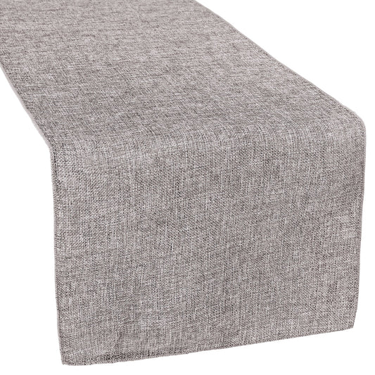 Faux Burlap Table Runner - Gray