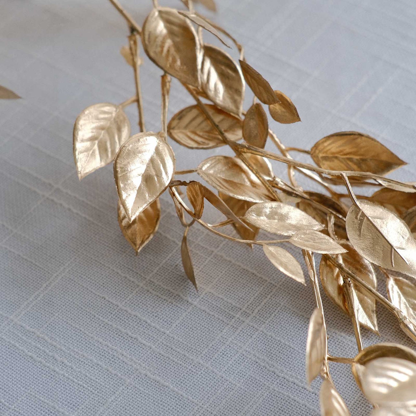 Metallic Gold Magnolia Leaf Table Garland, DIY Craft Hanging Vine Wreath - 6ft