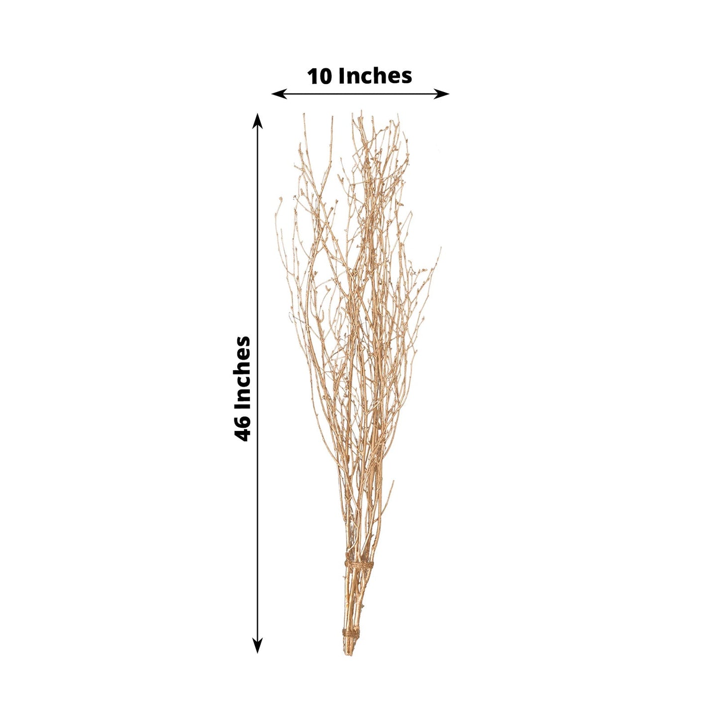 6 Pack Metallic Gold Decorative Birch Tree Branches, Extra Long Natural Dried Willow Twigs Sticks Vase Fillers - 46"