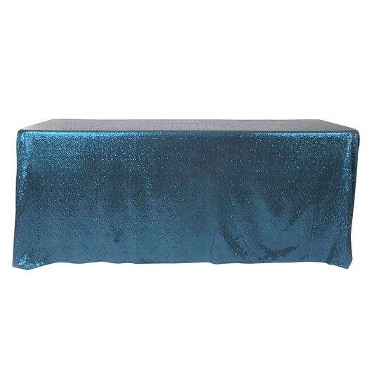 Glitz Sequin 90"x132" Rectangular Tablecloth - Peacock Teal