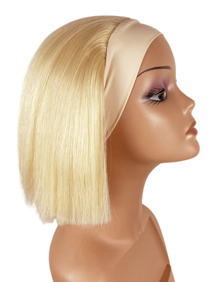 Straight Headband wigs Human Hair Wig Blonde