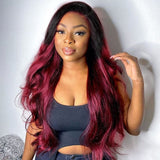 body wave lace front wig burgundy golden rule hair