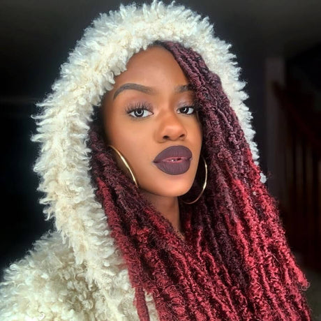 burgundy butterfly locs golden rule hair