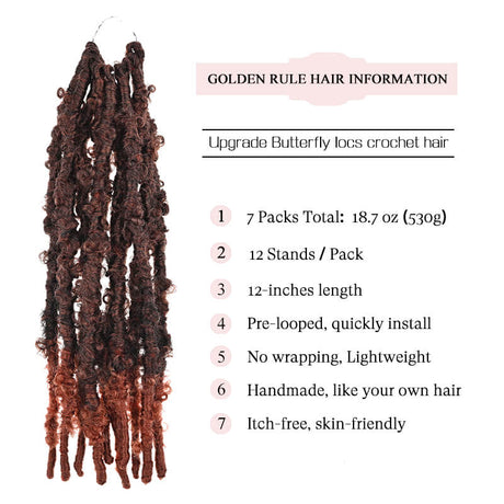 butterfly locs crochet hair ombre burgundy golden rule hair