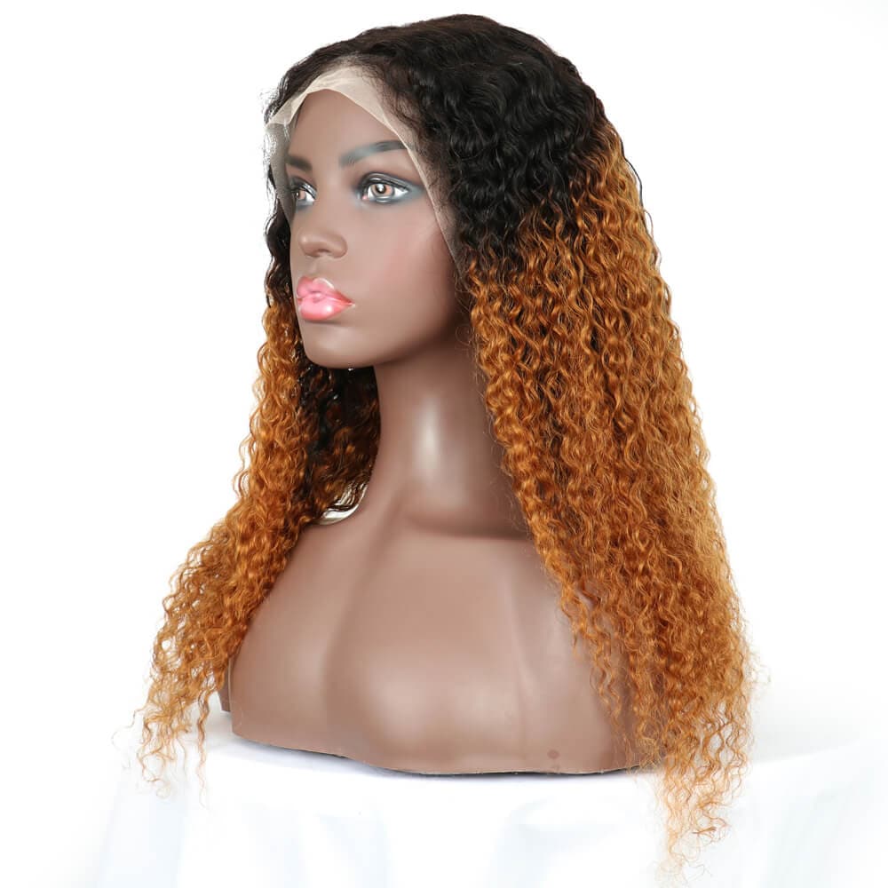 curly human hair lace front wig brown golden rule hair