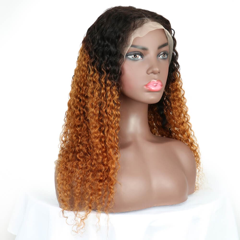 curly human hair lace front wig brown golden rule hair