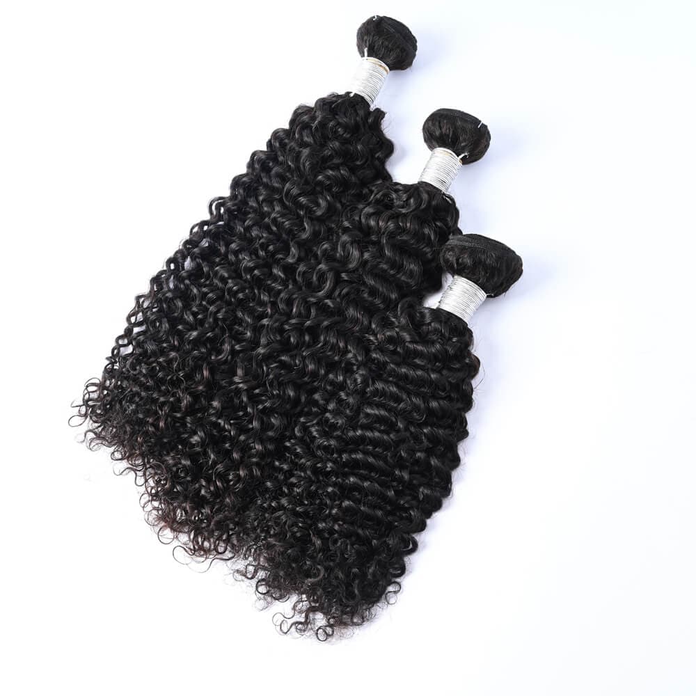 Curly Wave Human Hair Bundles Brazilian Remy Weave 9A - goldenrulehair