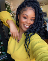Faux Locs Crochet Hair with Curly Ends Natural Black 16 inches