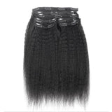 Clip in Human Hair Extensions Kinky Straight - goldenrulehair