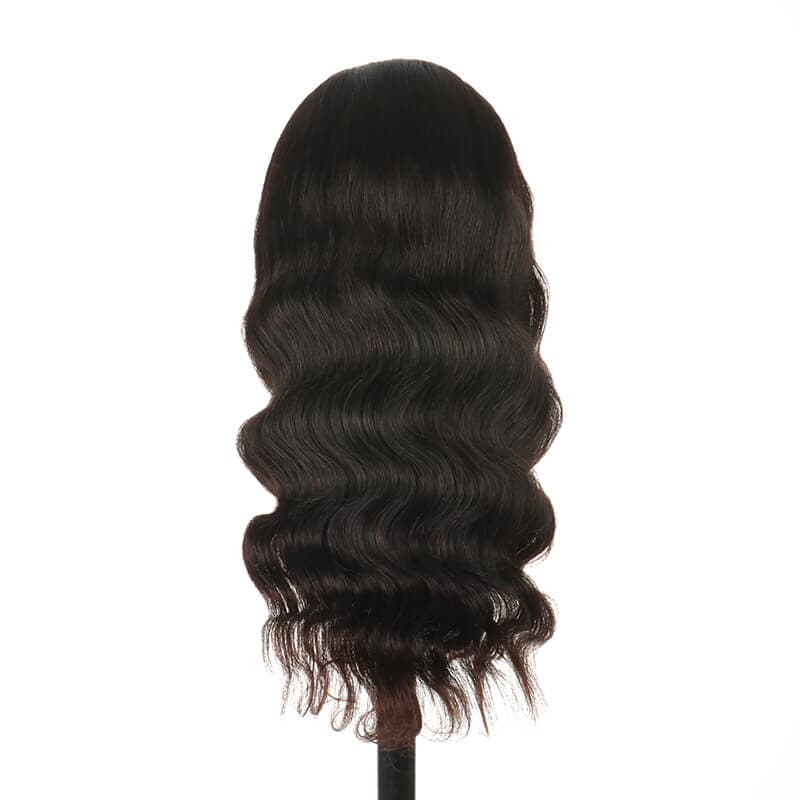 Body Wave Human Hair Lace Front Wig with Baby Hair Pre Plucked Natural Black