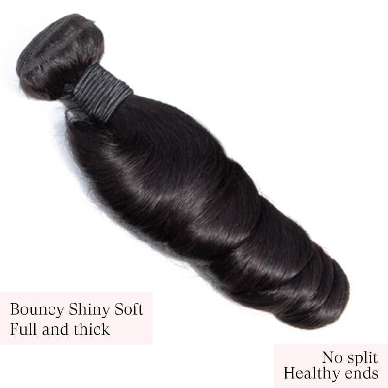 Peruvian Loose Wave Hair Bundles Double Drawn Virgin Human Hair Weave 12A