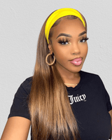 Perruque bandeau cheveux humains couleur mixte droite