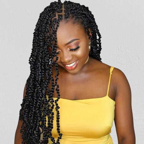 Passion Twist Crochet Hair Natural Black 18 inch - goldenrulehair