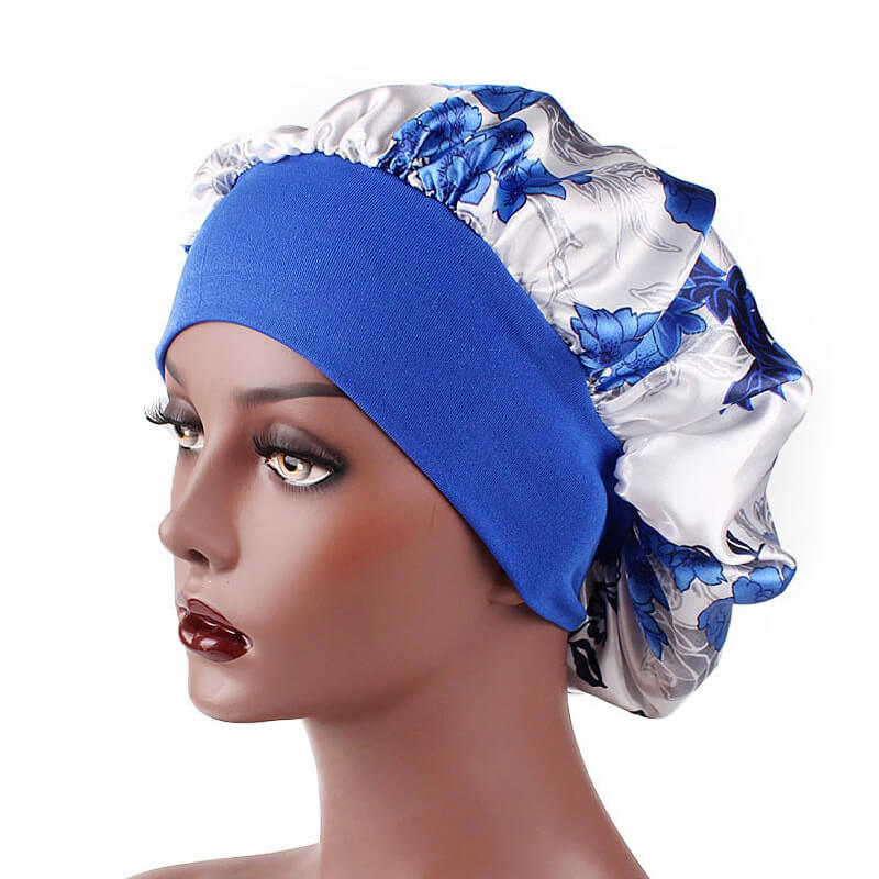 Satin bonnet Sleep Cap Blue color