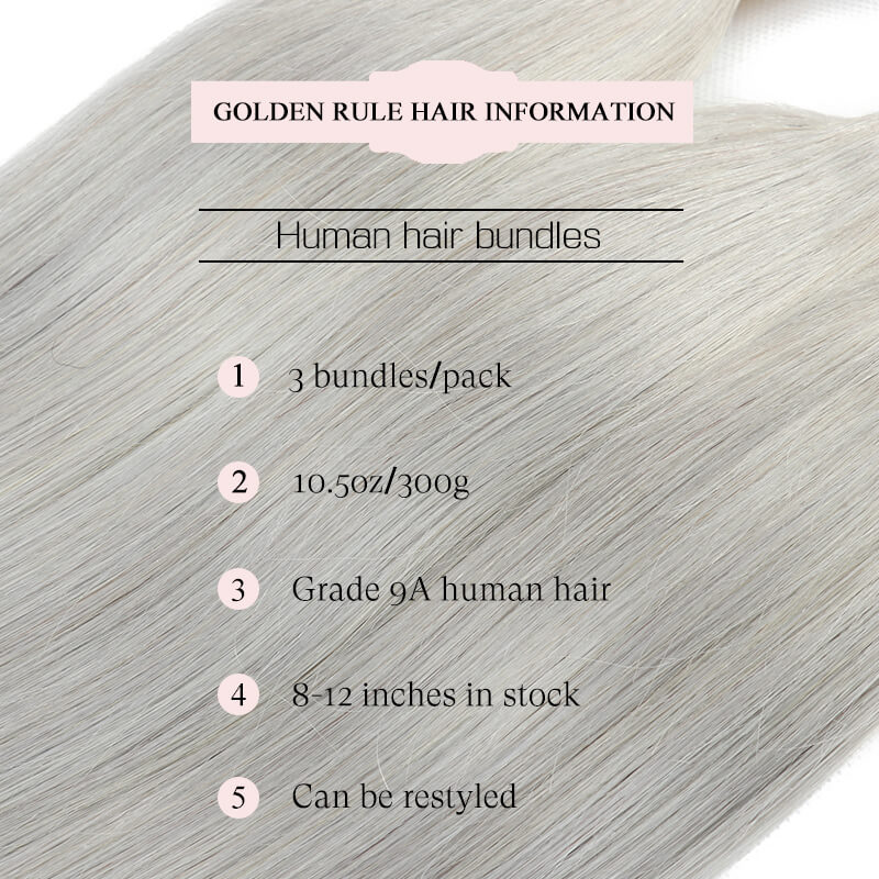 straight human hair bundles grey golden rule hair