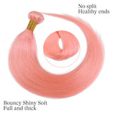 straight human hair bundles pink golden rule hair