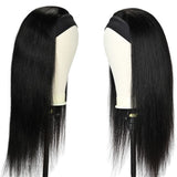Human Hair Headband Wig Straight Black - goldenrulehair