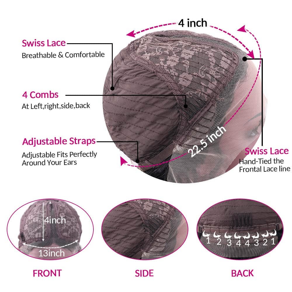 Body Wave T Part Lace Human Hair Glueless Wig Natural Black