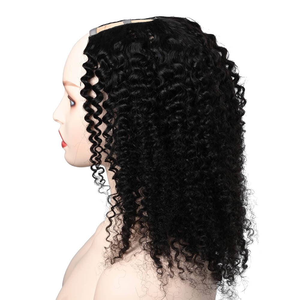 Curly U Part Wig Human Hair Wig Natural Black - goldenrulehair